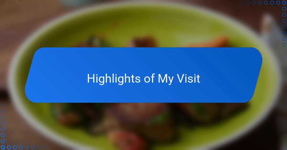 Highlights of My Visit