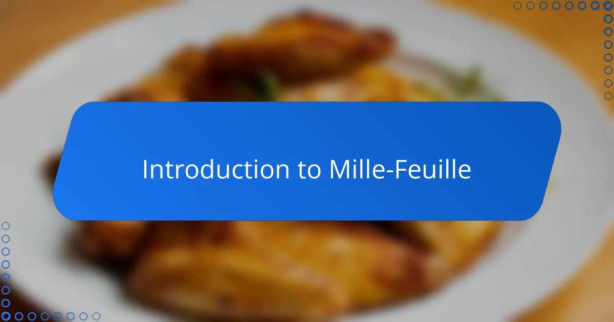 Introduction to Mille-Feuille