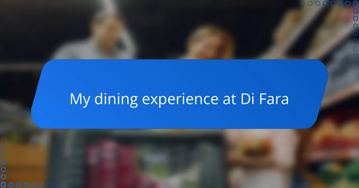 My dining experience at Di Fara