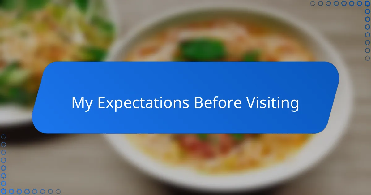 My Expectations Before Visiting