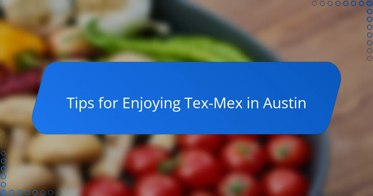 Tips for Enjoying Tex-Mex in Austin